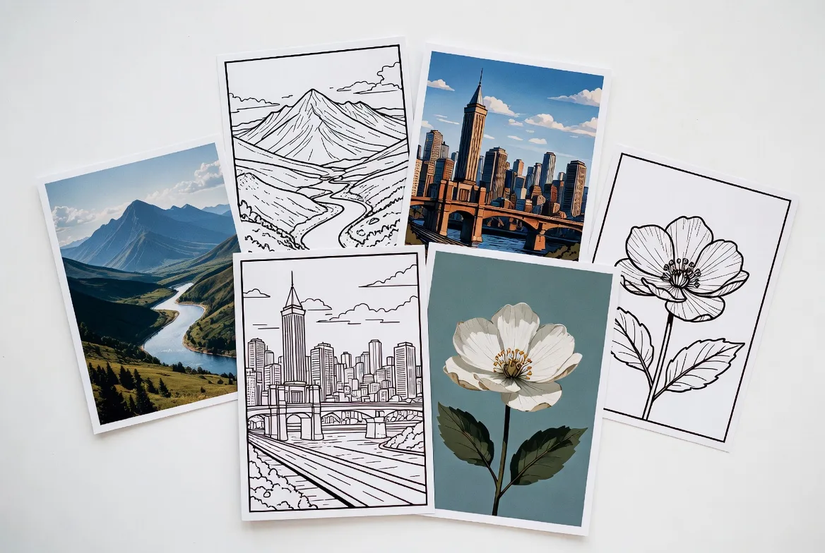 Photo-to-coloring-page software example