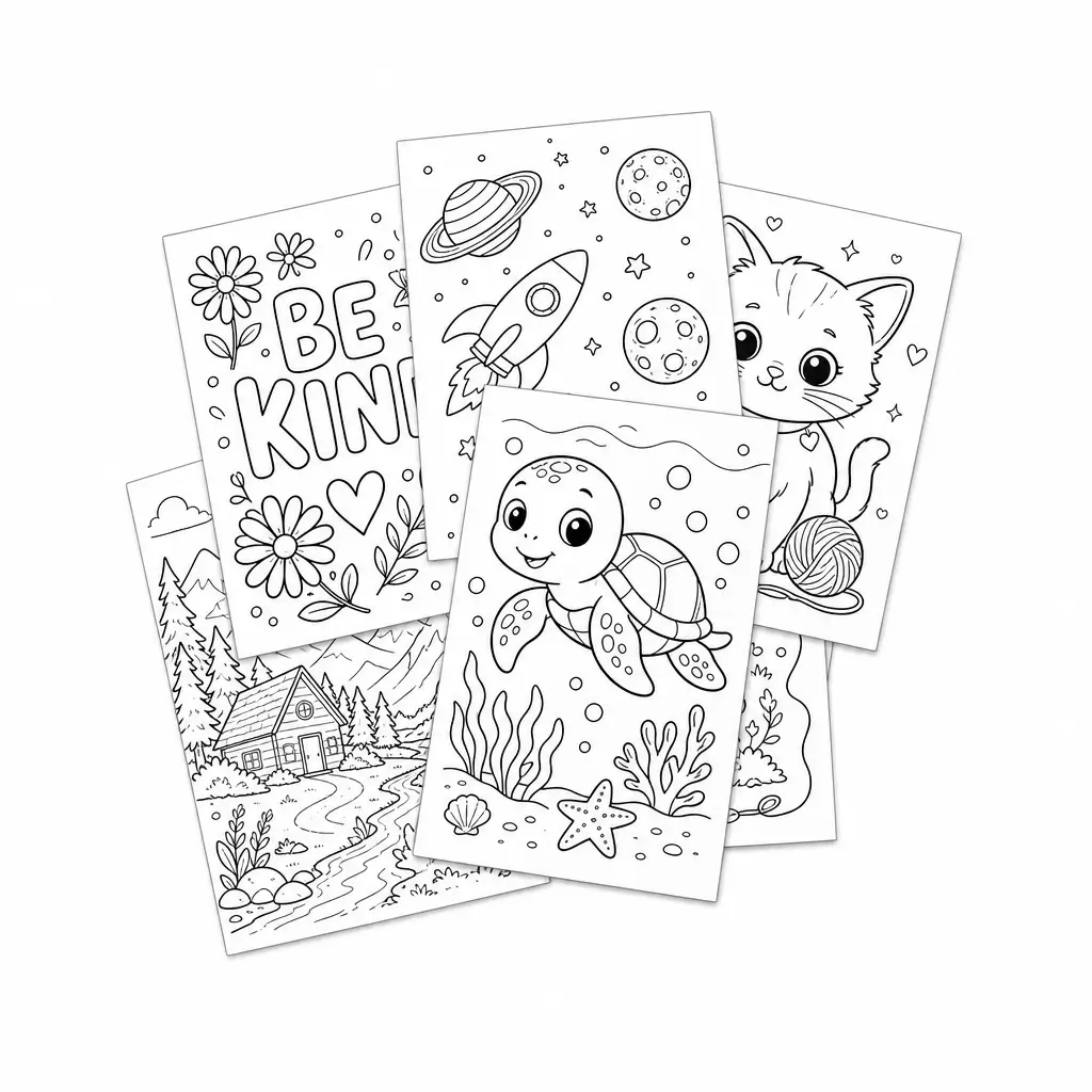 Sample text to coloring page preview